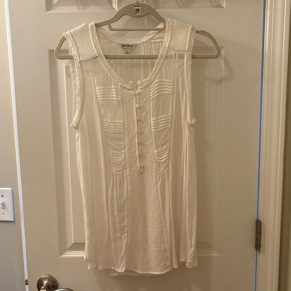 Lucky Brand Cream Sleeveless Tank Top